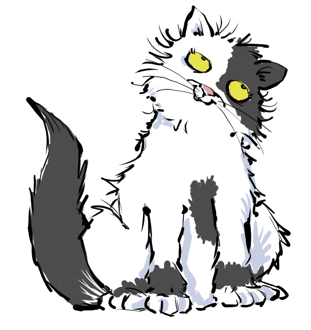 Gertrude the cat with cute and smiley expression