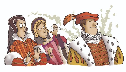 Shocked Courtiers looking askance